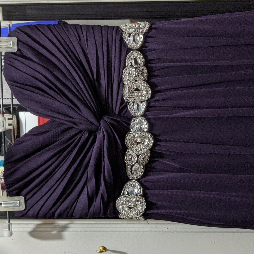 City Triangles Strapless Purple Gown